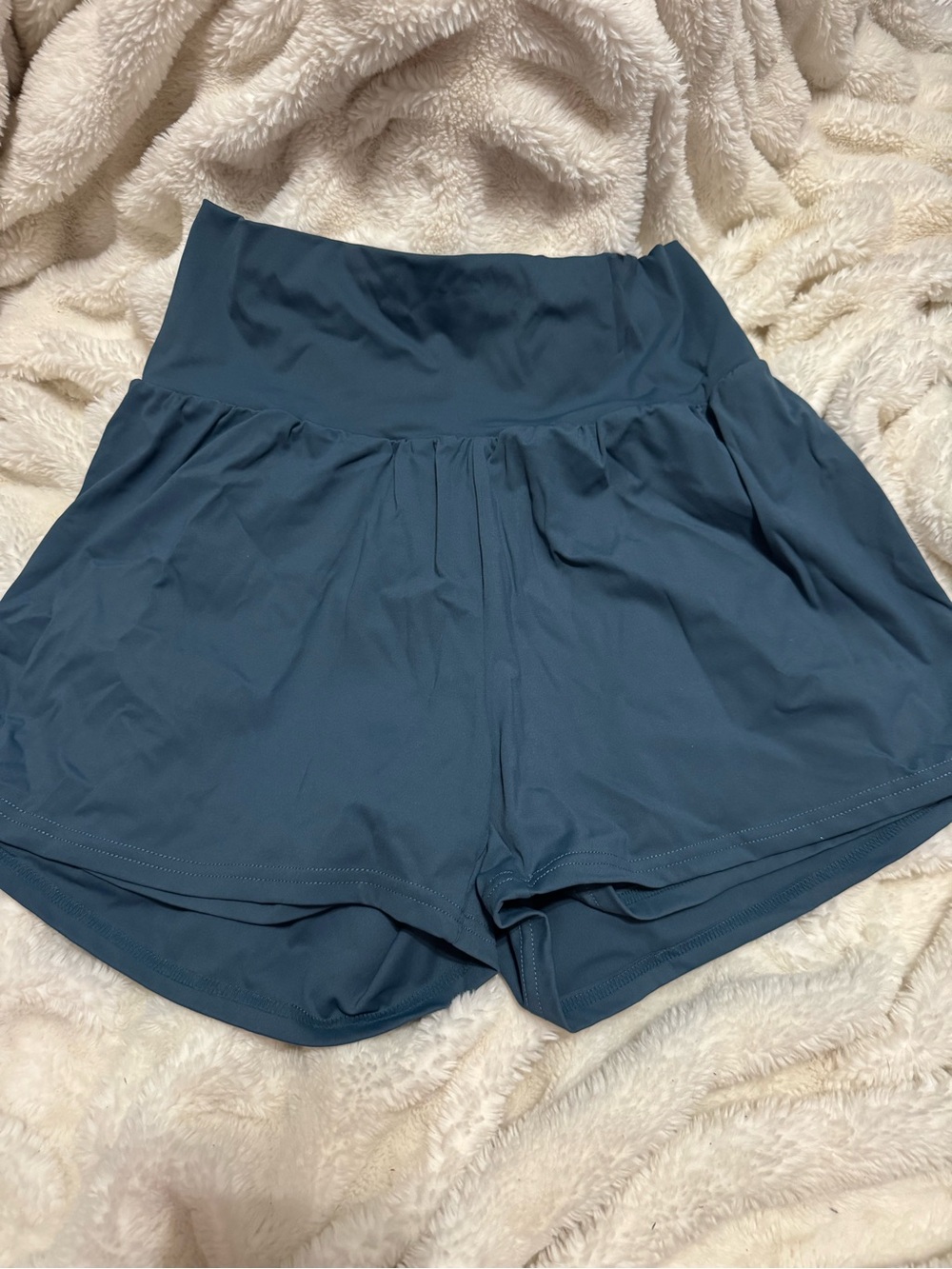 High-Rise Performance Womens Shorts - Slate Blue